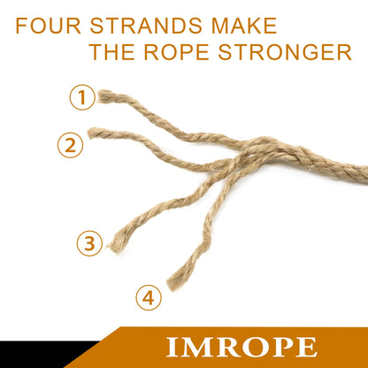 IMROPE 3mm x 1500 Feet Natural Jute Rope, Twine for Gardening Tomato Climbing Plant Tie Floristry Crafts Gift Wrapping Packing Decor
