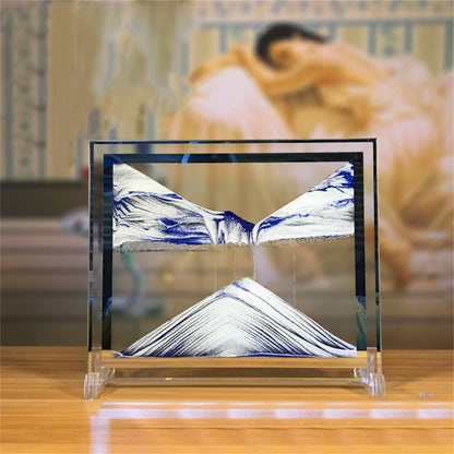 LCDOCLAK Moving Sand Art Picture (12 * 10 in),3D Hourglass Deep Sea Sandscape,3D Desktop Art for Home Office Decoration