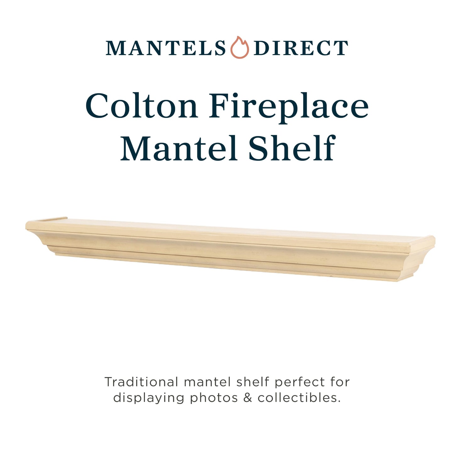 MANTELSDIRECT 60 Inch Floating Fireplace Mantel Wood Shelf in Unfinished - Colton from Mantels Direct | Wooden Rustic Wall Shelf Perfect for Décor and Electric Fireplaces