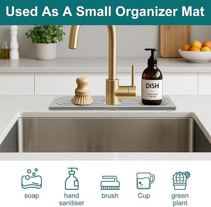 Stone Faucet Mat for Kitchen Bathroom Sink Diatomite Quick Dry Around Faucet