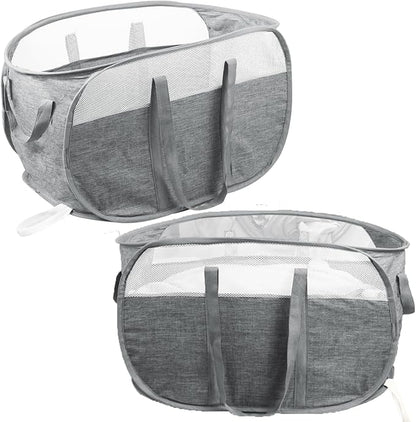 2 Pcs Collapsible Laundry Baskets, Tear Proof Pop Up Hamper