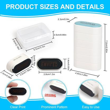 Office Supplies Set, Self Inking Stamps for Office Use Set, Pre-Inked Rubber Stamp of “Paid Copy Entered Scanned Approved Posted Denied Urgent Accepted Completed” for Business Accounting Finance