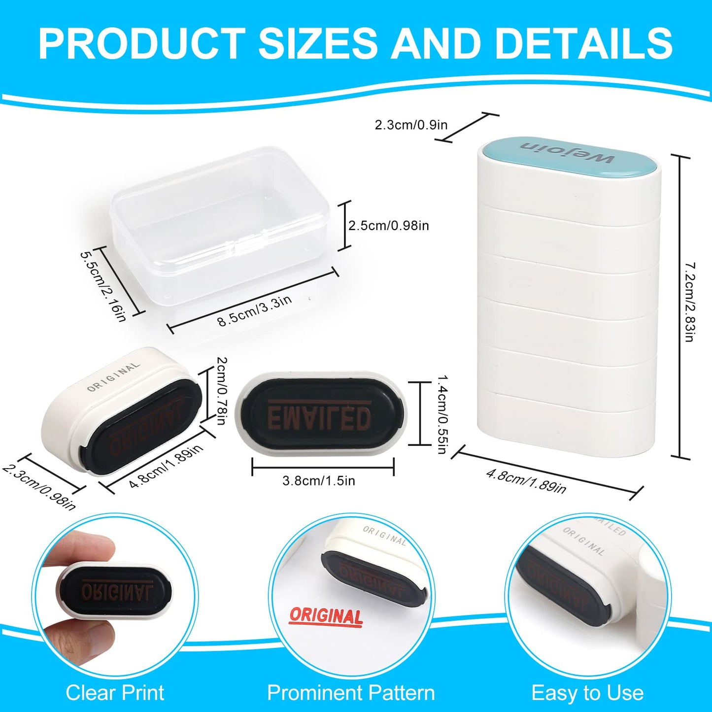 Total Office Stamps Set 15PCs, Self Inking Rubber Stamps “Paid Copy Entered Scanned Approved Posted Denied Urgent Accepted Completed FAXED EMAILED Original Received Confidential” for Business Use