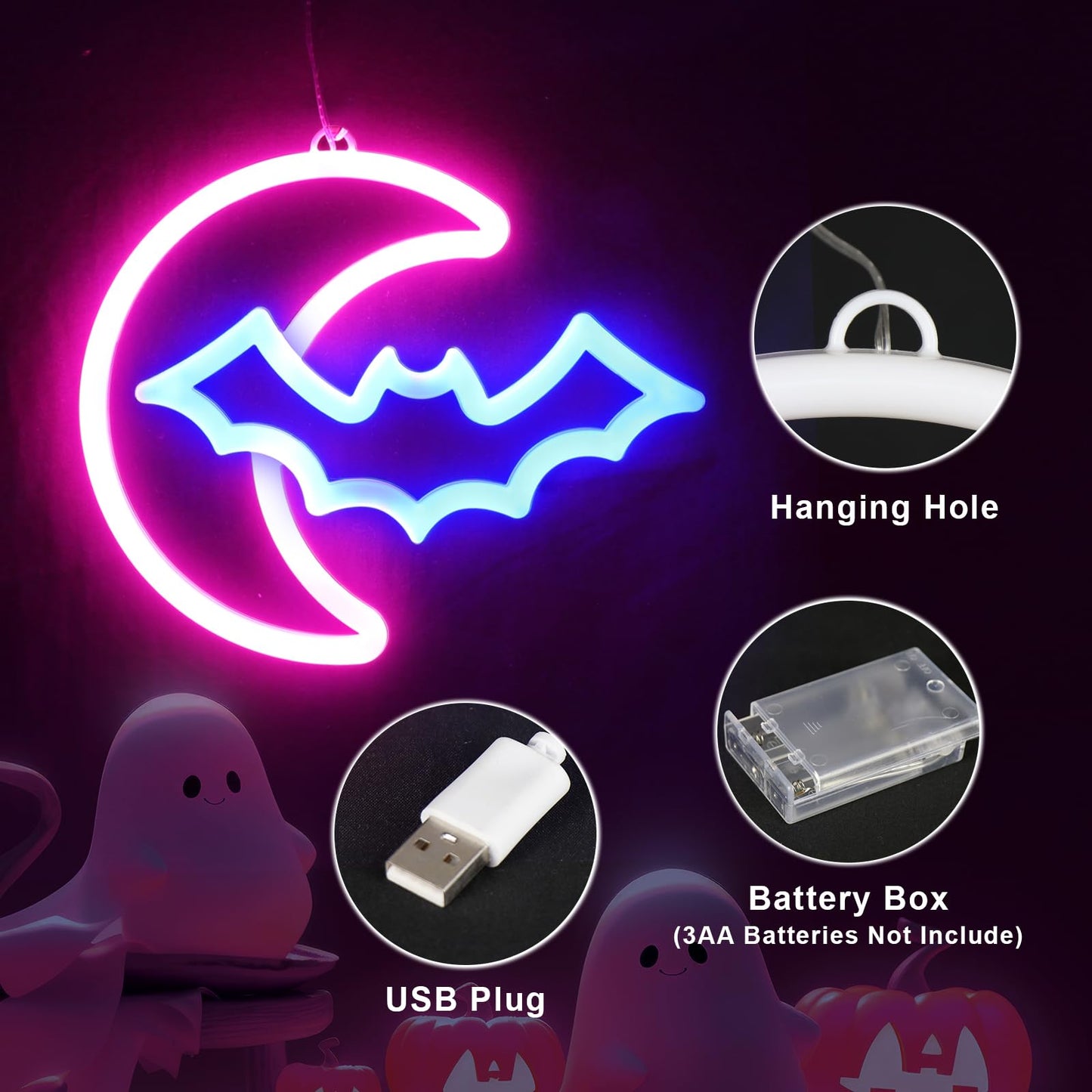 BRIGHTDECK 3 Pcs Butterfly Neon Signs, Neon Light for Bedroom, USB or 3-AA Battery Powered LED Wall Décor for Valentines Day Birthday Gift, Wedding, Party, Home Decor (Pink, Purple, Warm white)