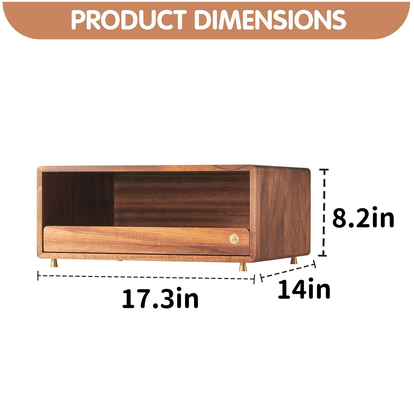 KAOTGOT Wooden Coffee Station Storage Rack with Drawers - Cup Rack and Coffee Machine Stand, Kitchen Counter Coffee Bar Storage Rack, Desktop Stand