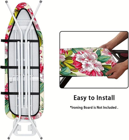 Nuxovilar Red & White Floral Pattern Ironing Board Cover, 15×54 inch, Fits Most