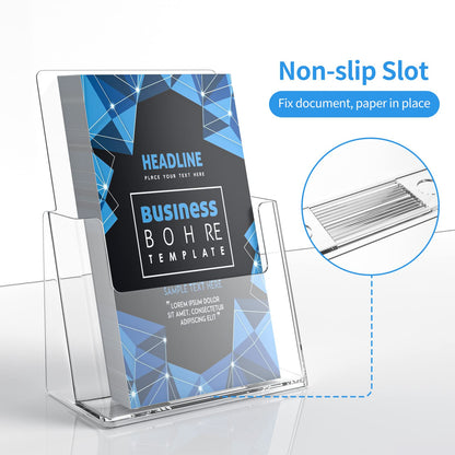 zavekia 2 Pack 6'' x 9'' Acrylic Brochure Holder,wide brochure leaflet booklet literature flyer catalog magazine. (6 x 9 in/ 2 Pack)