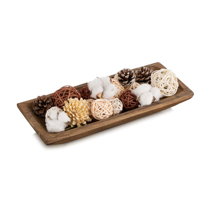 Hanobe Decorative Wooden Dough Bowl: Wood Bowl Decor for Entry Table Decor Coffee Table DecorDining Room Kitchen Decor, Brown