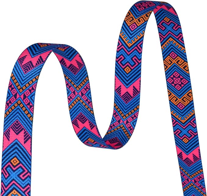 MarukoPet Dog Collar, Adjustable for Small Medium Large Dogs Puppy, Cute Design with Bohemia Floral Tribal Geometric Patterns Boys Girls Dog Collar(Orange Ethnic Style-M)