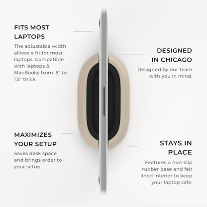 HumanCentric Vertical Laptop Stand in Maple Wood, Upright Adjustable Holder and Dock, Laptop Vertical Stand Fits MacBook Pro and Other Laptops .5" to 1.5", Clamshell Compatible