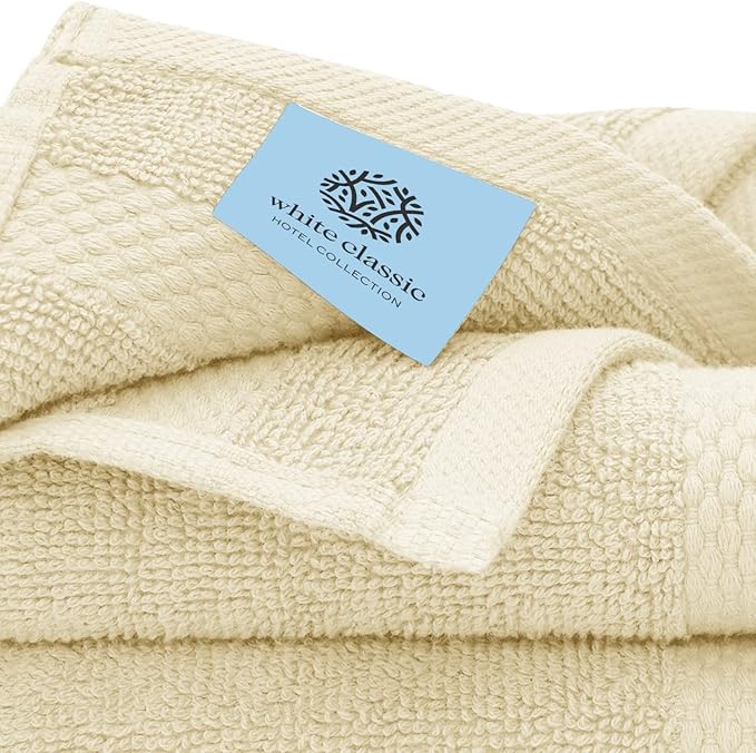 White Classic Luxury Cotton Washcloths 13x13 Inch