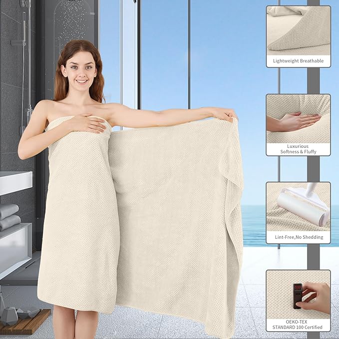 8 Piece Bathroom Towel Set |2 Oversized Bath Towels, 2 Hand Towels, 4