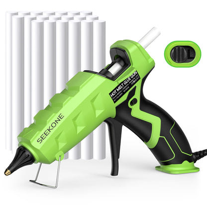 SEEKONE Full Size Hot Glue Gun, 60/100W Dual Power Large Glue Gun with 20 Pcs Premium Glue Sticks, High Temp Heavy Duty Industrial Glue Gun Kit for Quick Home Repairs, Arts, Crafts, DIY, Sealing