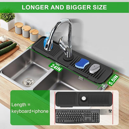 Sink Splash Guard, 5°Slope Silicone Draining Mat