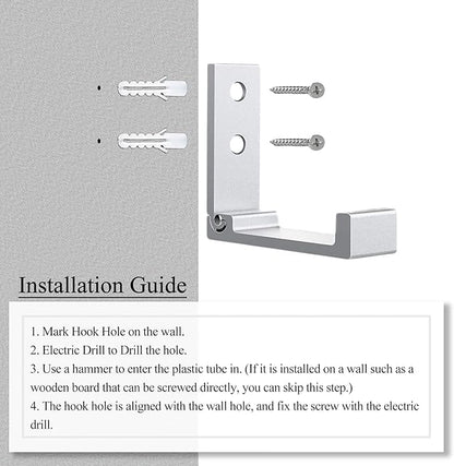 OHIYO Folding Wall Hooks 2PCS Foldable Hooks Bearing Load 33lb/15kg Wall