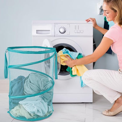 Seiritex Mesh Popup Laundry Hamper 115L Collapsible Laundry Basket No Lid Extra