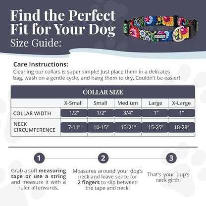 Lucky Love Dog - Adjustable Dog Collar with Easy Click Buckle for Medium, Durable, & Comfortable for Male & Female Dogs, Pet Collar for Puppies & Adult Dogs - Bailey, Medium