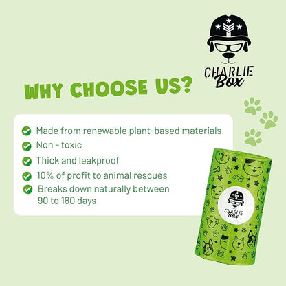 Certified Compostable Dog Poop Bags – ASTM D6400 Plant-Based Cornstarch Biodegradable Pet Waste Bags, Extra Thick Leak-Proof, Fits Standard Dispensers (240)