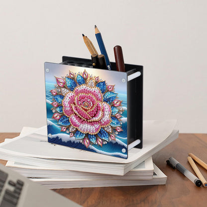 AiYuanzsh DIY 5D Diamond Painting Pen Holder Set – Floral Pencil Holder Craft Kit for Desk, Decorative Diamond Art Organizer for School, Office, and Home