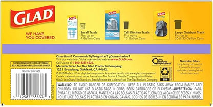 Glad ForceFlex Tall Kitchen Trash Bags, 13 Gallon, Gain Lavender