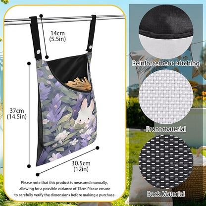 Clothespin Bag for Clothes Pin Holder for Outside and Clothes Line Pins