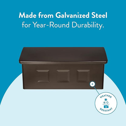 Architectural Mailboxes Wayland Wall Mount Mailbox, Rubbed Bronze, Small | Galvanized steel build for outside with weather-resistant outdoor construction and a rust-resistant powder-coat finish.