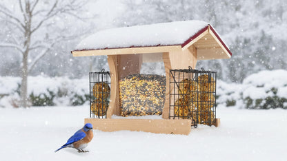 XL Hopper Bird Feeder for Outside - DIY Birdfeeder Kits for Adults to Build - Ranch Feeder W/Suet Cages - Heavy Duty 3/4" Red Cedar - Longtime Durability - 10 Lbs Compacity, 13" Size