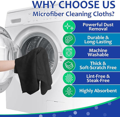 Newwiee 3 Pcs Extra Large Microfiber Cleaning Cloth 30" x 20" Washable Reusable