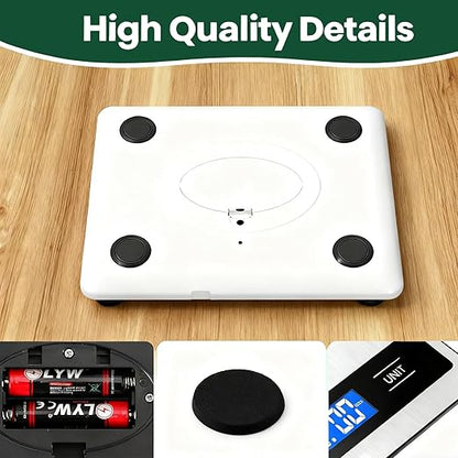 Digital Pet & Kitchen Scale 15kg/33lb, Stainless Steel Platform Food Scale with High Precision 1g/0.04oz, Gram Ounces Conversion, LCD Display, Easy Clean for Cooking Baking Shipping & Pet Weight