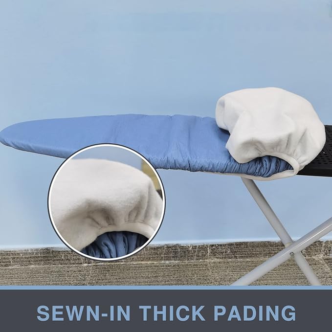 Ironing Board Cover and Pad, Thick Padding, Elastic Edge, Silicone Coated