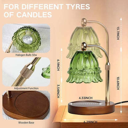 GEEZO Fragrance Candle Warmer Lamp，Electric Candle Warmer with Timer & Dimmer，Mom Christmas Birthday Gifts for Women, House Warming Gifts New Home Bedroom Decor