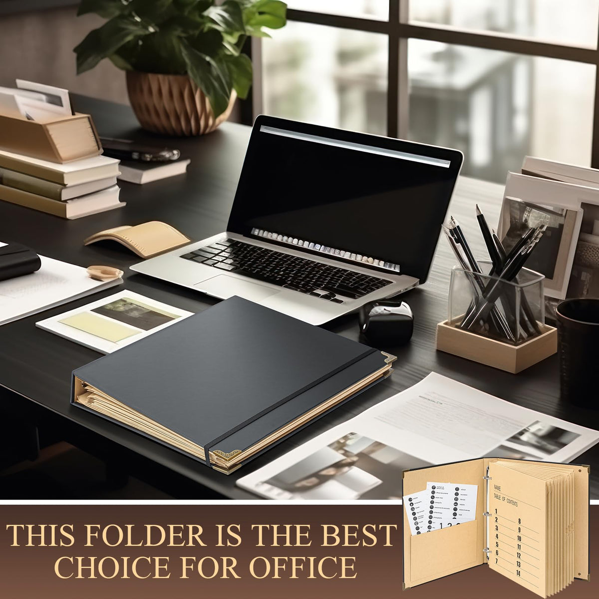 Marspark 3 Rings in Case I Die Binder Important Document Organizer with Labels, Life Pockets Organizer Expanding File Folder for Family Papers, Letters, Birth Certificates, Photos, Passports(Black)