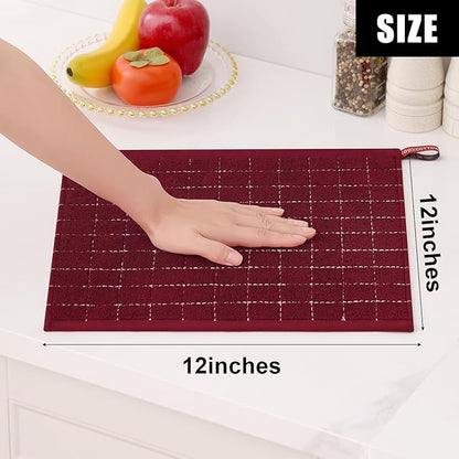 Homaxy 100% Cotton Terry Kitchen Dish Cloths, Ultra Soft and Absorbent Dish