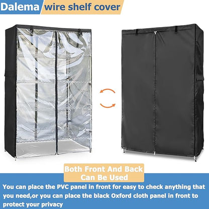 Waterproof Shelf Cover,Outdoor 600D Heavy Duty Dustproof Storage Shelves Cover,36''x18''x72'' Shelf Covers for Wire Shelving with Zippers,Storage Rack Covers with Clear Front