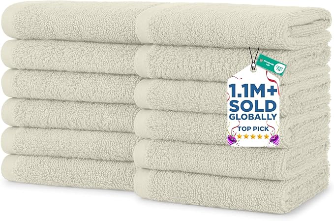 DAN RIVER 12 Pack Wash Cloths for Showering