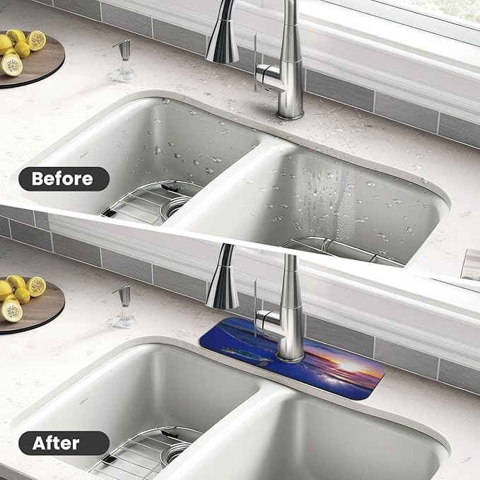 Sea turtle Kitchen sink faucet pad, strong water absorption, anti slip