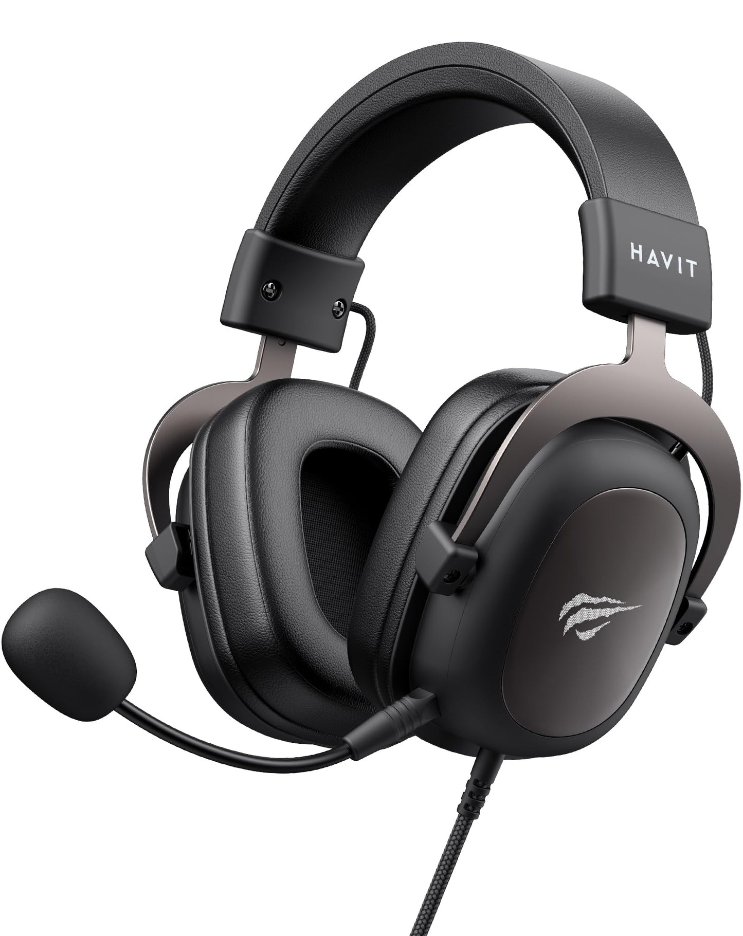havit H2002d Gaming Headsets for PS4,PC, 50MM Drivers Surround Sound PS5 Headset with Mic Gaming Headphones with Mic Durable Aluminum Frame Valentines Gifts for Men