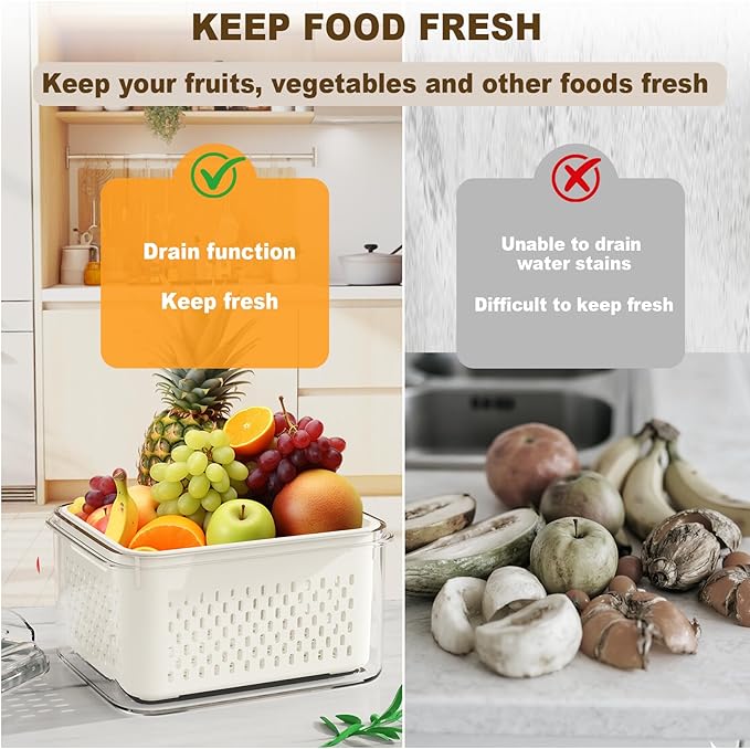 8 Pcs Fruit Storage Containers for Fridge