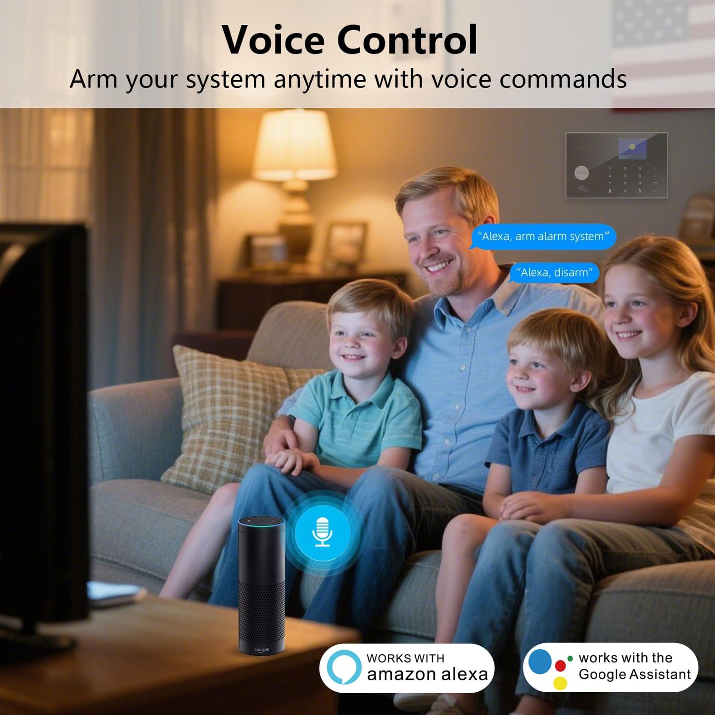 Home Security System, Wireless WiFi Tuya Smart Home Alarm System, No Monthly Fee, for Kids and Pet Safety, Compatible with Alexa and Google, for Apartment House Office, Villa(11 Pieces)