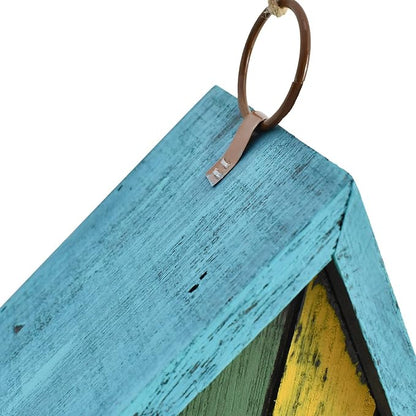 Morning View Bird Houses for Outside Decorative Nest Box Wooden Birdhouse Hanging Spring for Yard Garden Patio Outdoor Small Birds Bluebird Finch Cardinals Wren 9.35 Inch Tall (Green)