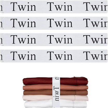4PCS Bed Sheet Organizer Bands, Storage Labels and Sheet Keepers