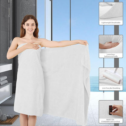 Extra Large Bath Towel Set of 4, Oversized Bath Sheet Super Soft Highly