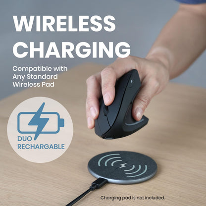 Perixx PERIMICE-713 Wireless Ergonomic Vertical Mouse - 800/1200/1600 DPI - Right Handed - Recommended with RSI User