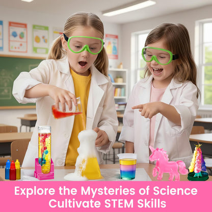 UZSOMX Girls Science Kit for Kids 8-12, 250+ Science Experiments Stem Toy Learning & Educational Projects with Chemistry Set, Crystal Growing, Volcano Science Kit