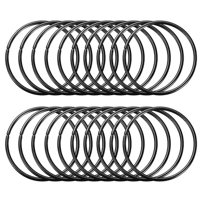 MECCANIXITY 20 Pcs Dream Catcher Rings,Metal Crafts Hoops Floral Hoop 3 Inch Macrame Hoops Rings for DIY Crafts Wreath Making Supplies Plant Hangers, Black