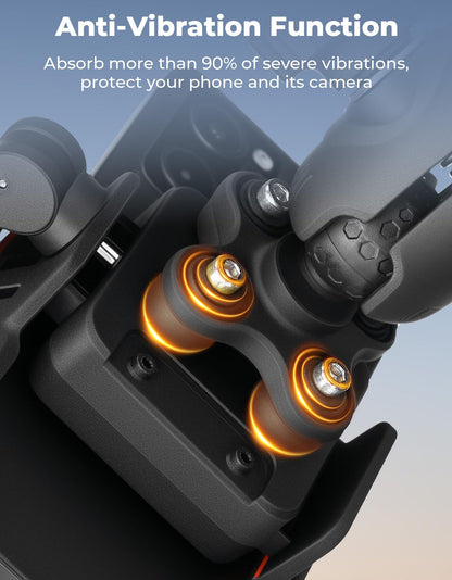 KEMIMOTO Motorcycle Phone Mount with Anti-Theft, Anti-Vibration Dampener Mount One-Hand Operation 360° Adjustable for Motorcycle Bike ATV Scooter Golf Cart Fit 4.7"-7.2" Cellphone