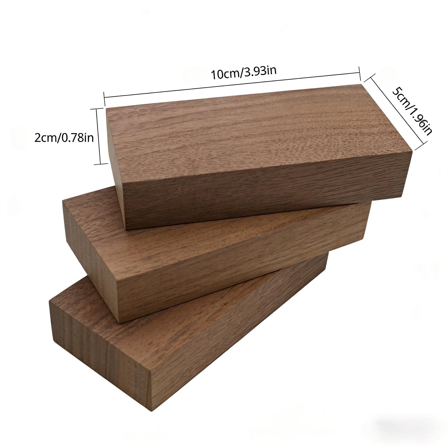 2PCS Unfinished Walnut Wood Blocks for DIY Crafting,Scroll Saw, Woodworking, Wood Carving,Burning,Laser Cutting,Engraving, CNC Cutting, Painting, Fretwork (3.93 x 1.96 x 0.78)