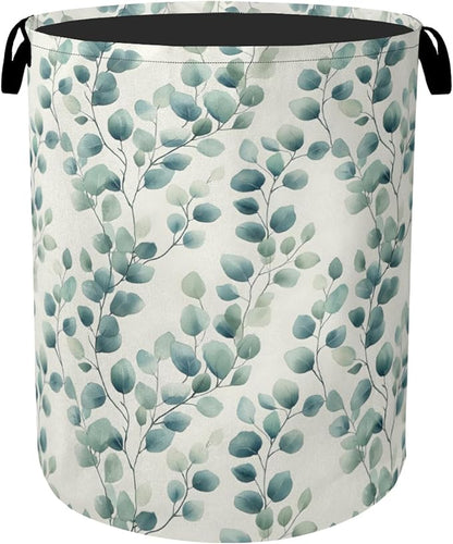 Sage Green Plant Large Clothes Hamper Bag