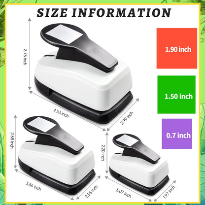 Square Hole Puncher Square Paper Punch Shape Punches for Paper Crafts 0.7 inch Papers Punches 1.5 Squares Punch 1.9 Crafts Puncher for Scrapbooking Card Making
