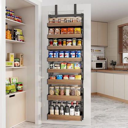 8-Tier Over The Door Pantry Organizer, Heavy-Duty Metal Wall Mount or Hanging